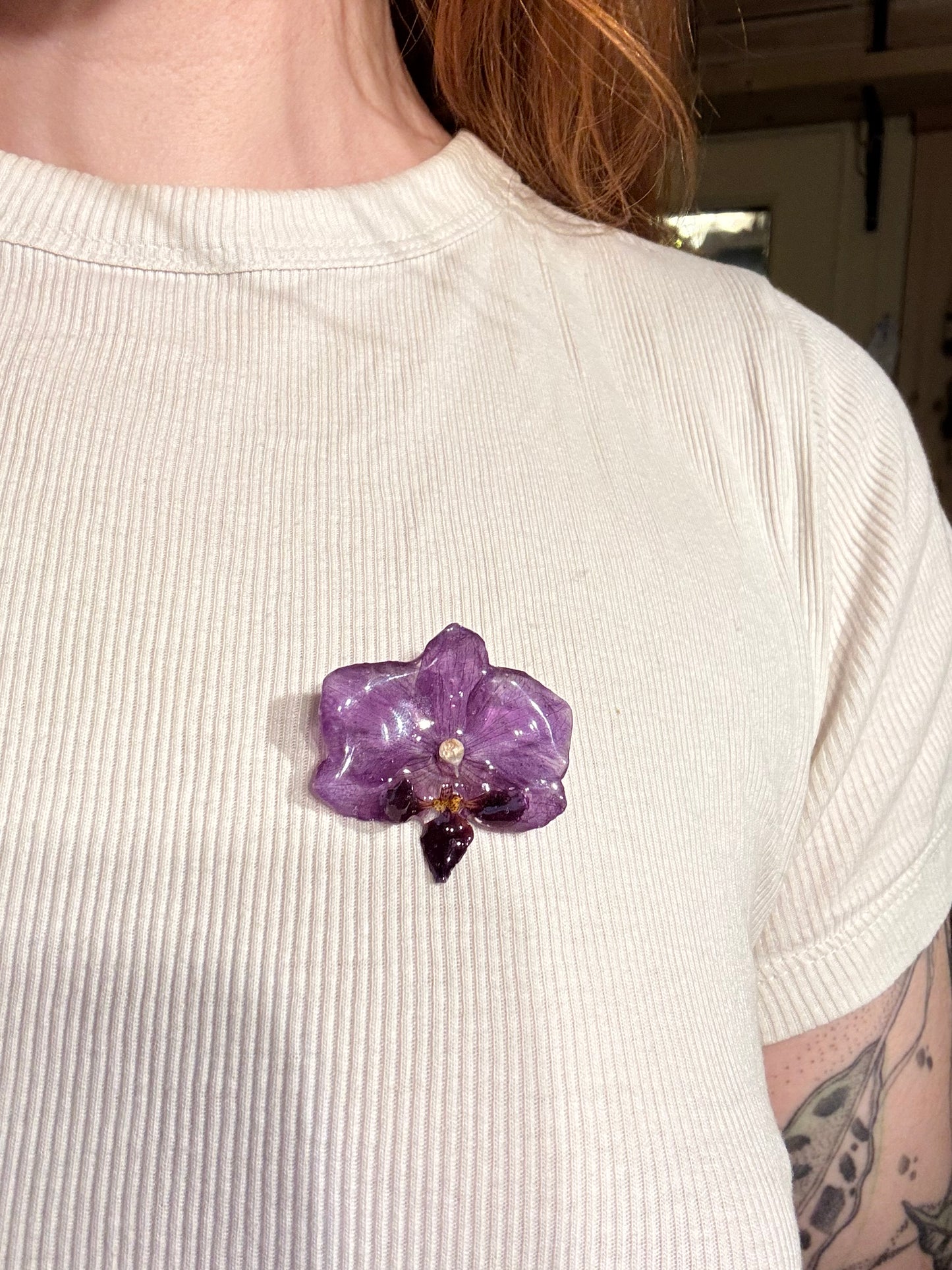 Orchid brooch