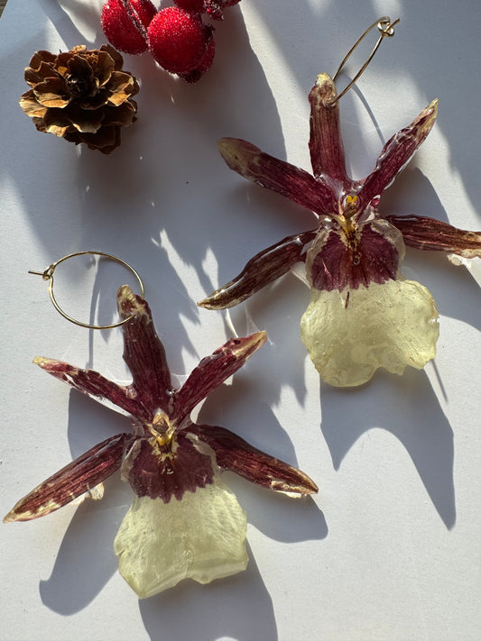 Dangle orchid earrings