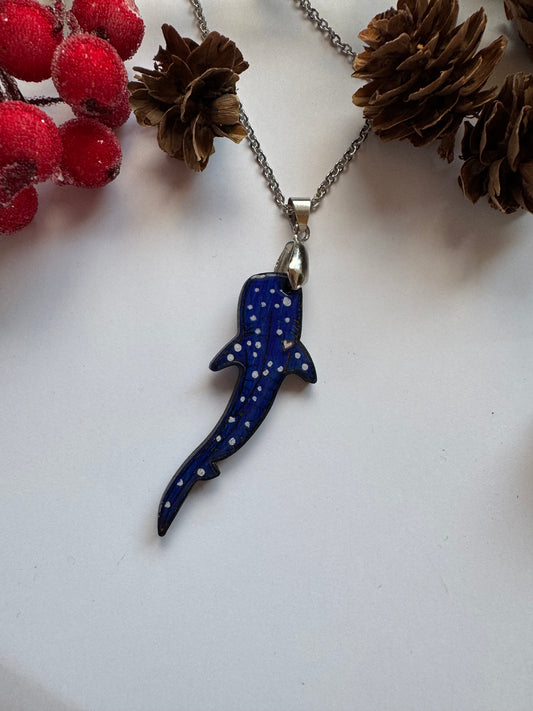 Whale shark necklace Wooden jewelry Handmade pendant  Ocean birthday gift Animal jewelry