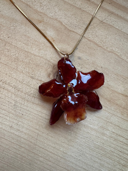 Red orchid necklace